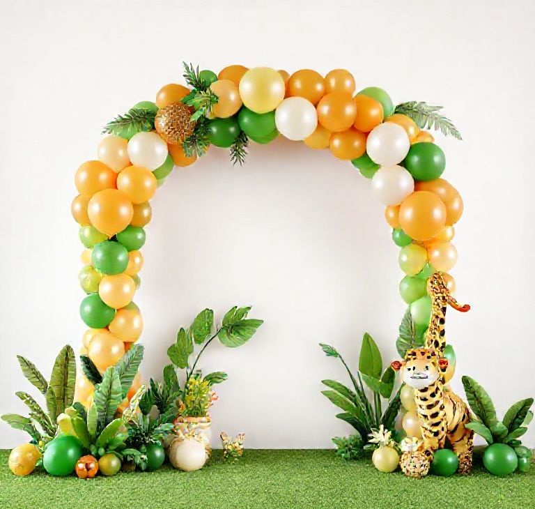 Jungle Safari Party Kit – Balloon Arch & Jungle Backdrop