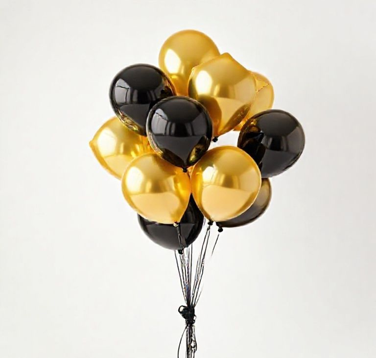 Golden Noir Luxe Balloon Bouquet