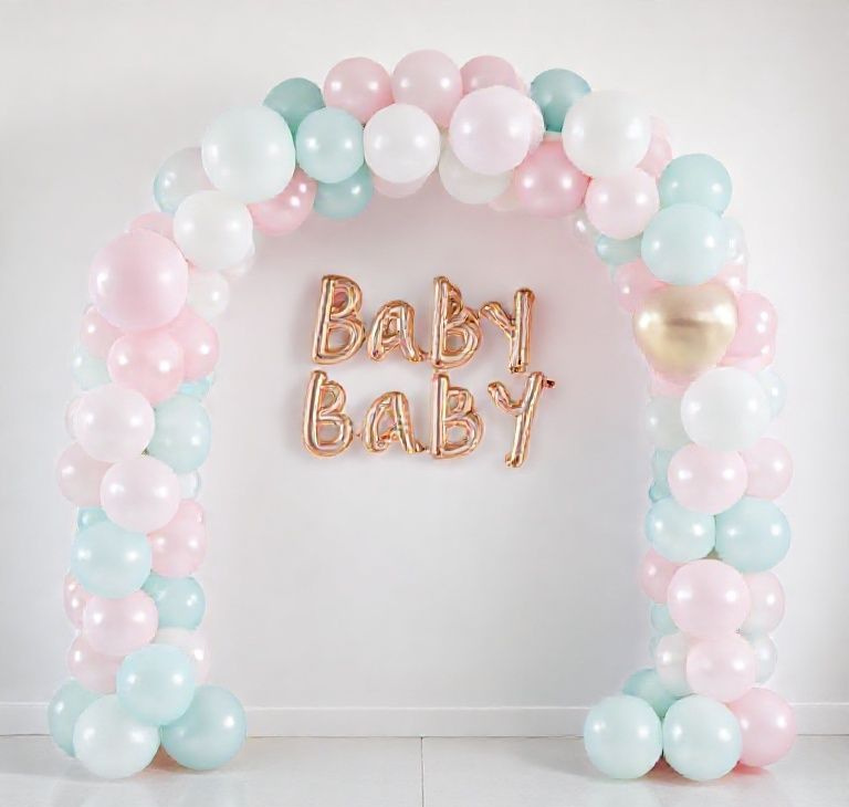 Baby Bliss Balloon Arch & Backdrop Kit