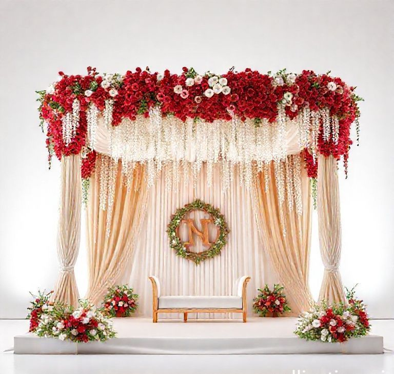 Bridal Blossom Canopy & Verdant Wisteria Backdrop
