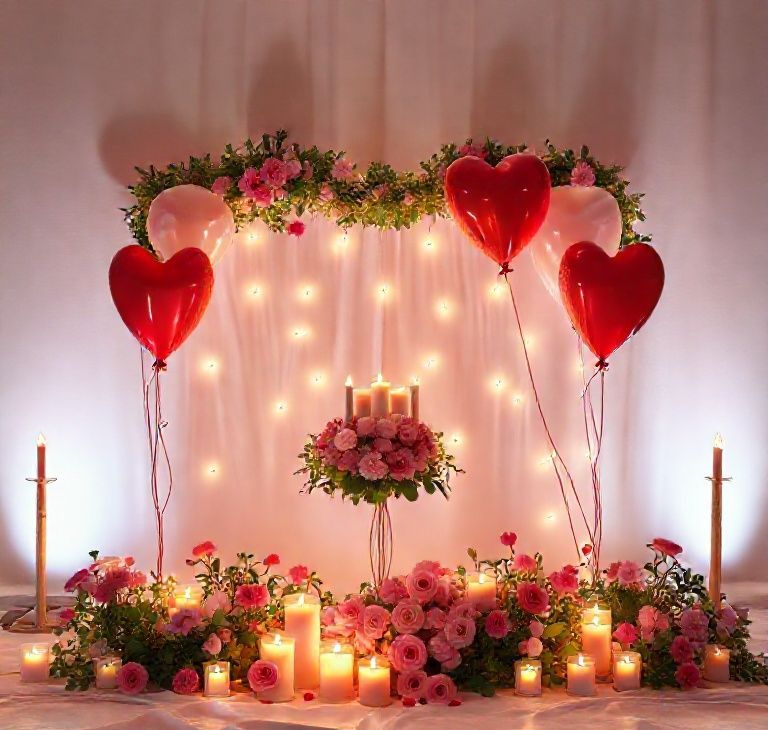 Romantic Candlelight Anniversary Decor