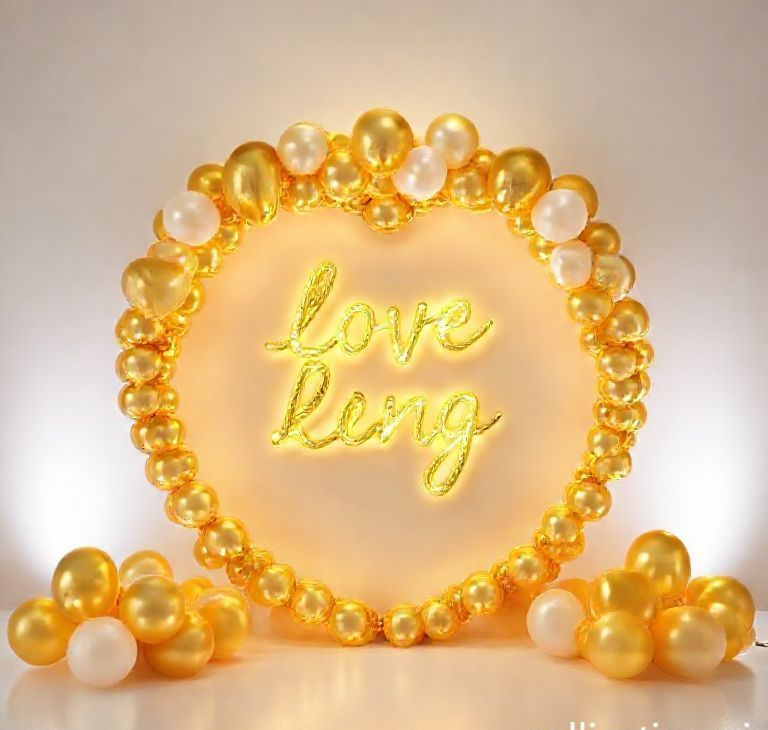 Golden Heart Celebration Ring Décor Set