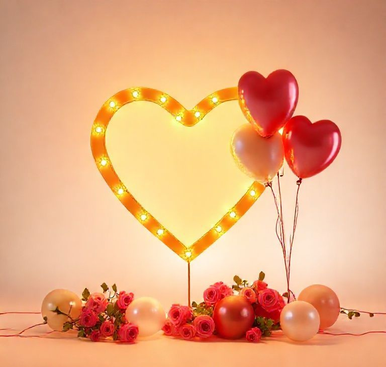 Golden Radiance Heart LED Celebration Set