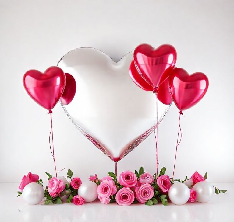 Luxe Mirror Heart Celebration Backdrop