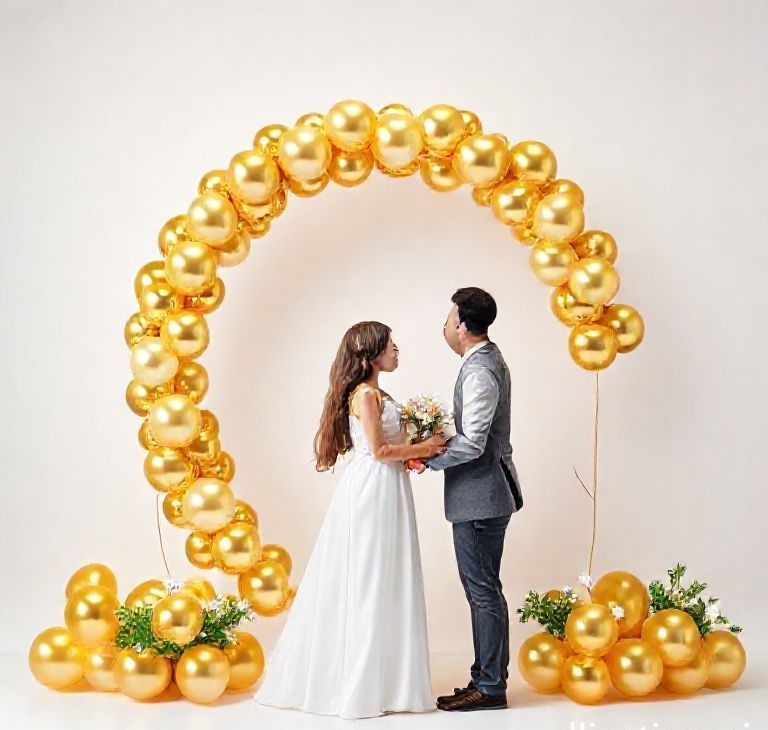 Golden Elegance Arch Balloon Backdrop