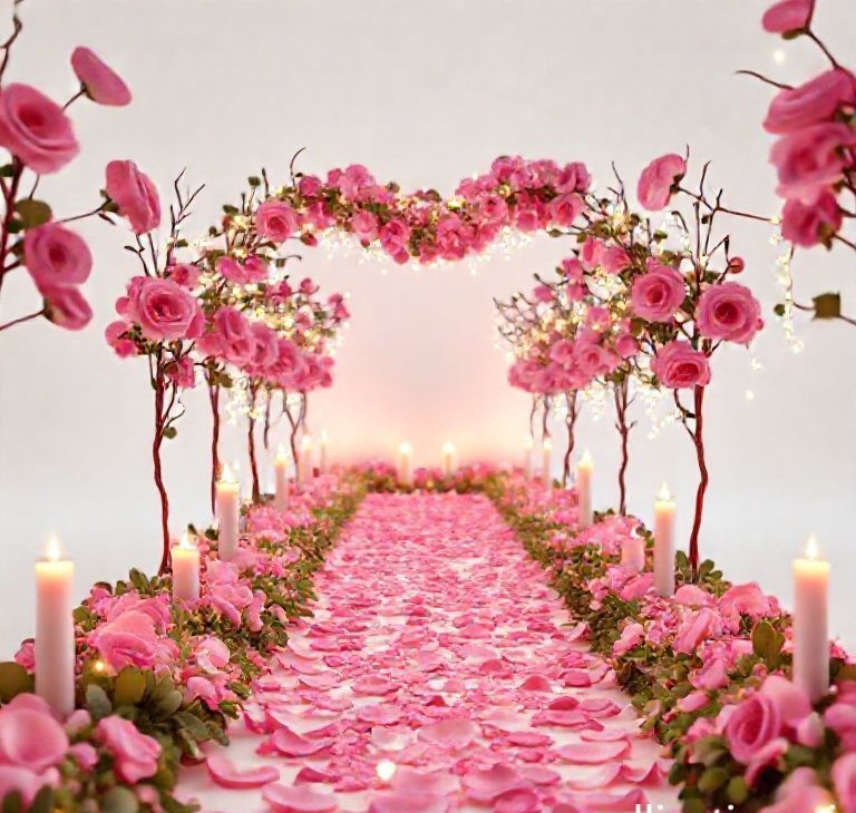 Rose Petal Pathway Decor