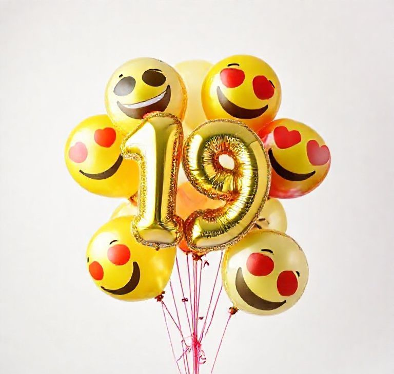 Emoji Bliss Birthday Balloon Set – 19‑Piece Celebration Pack