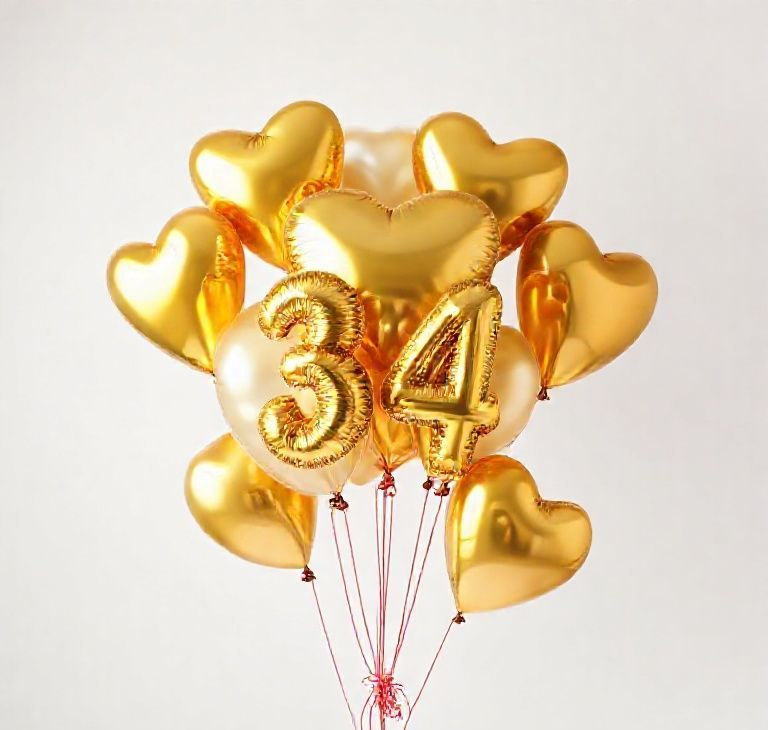 Golden Heart Celebration Balloon Set