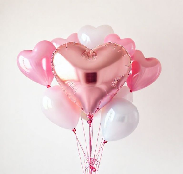 Heart & Pastel Balloon Collection – 46‑Piece Set