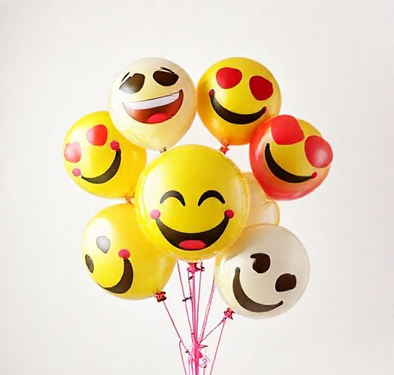 Joyful Emoji Birthday Balloon Set – 19 Vibrant Balloons