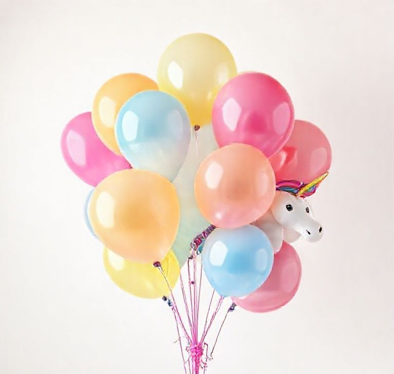 Rainbow Unicorn Birthday Balloon Bundle – 50 Premium Latex Balloons