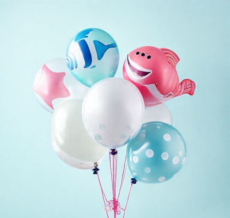 Ocean Splash Kids Birthday Balloon Set – 8‑Piece Underwater Theme Pack